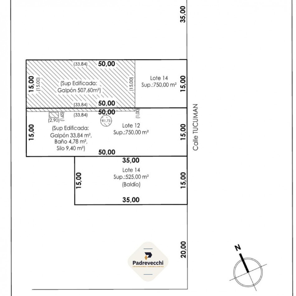 Galpon de 525 m2 en Terreno de 2025 m2 Alvarez