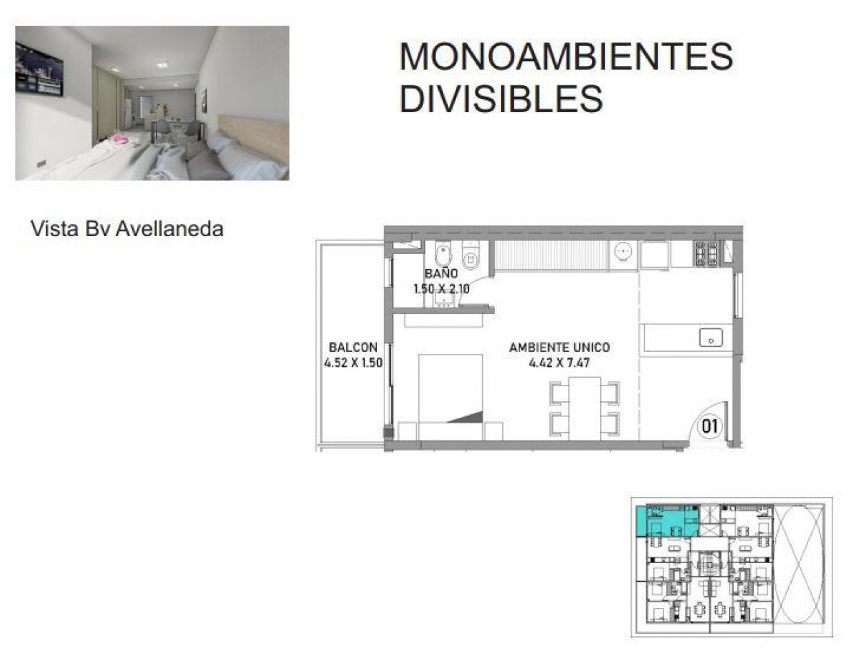 Departamento 1 Dormitorio con Amenities Avellaneda 1300 20% de Entrega y Financiacion